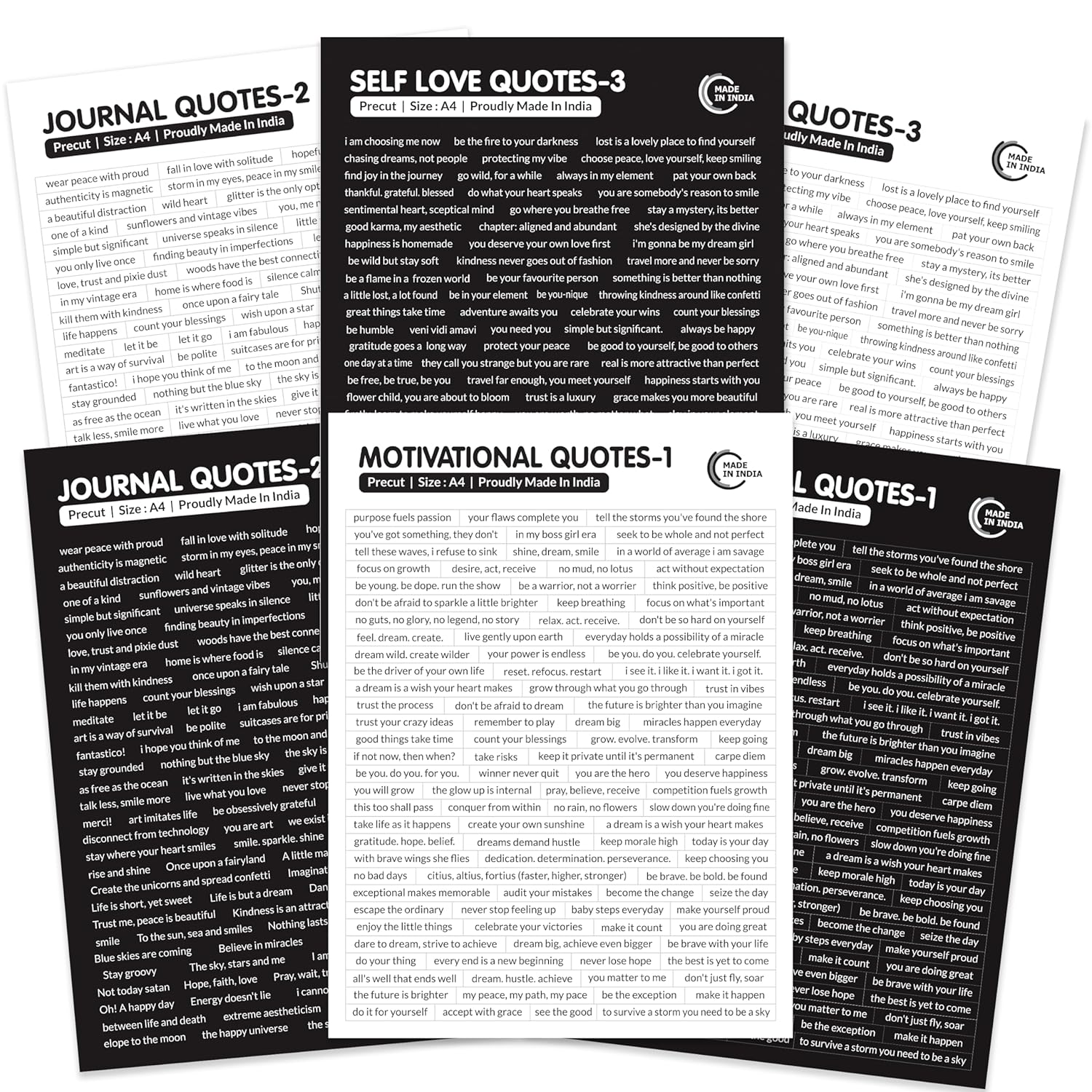 WONDERHUB Positive Love Motivational Self Quotes Precut Printed Viny Self Adhesive Stickers for Journals, Notebooks,Diary, Journal,Laptop, Mobiles (6 Sheets-in Total 648 Stickers) WONDERHUB Positive Love Motivational Self Quotes Precut Printed Viny Self Adhesive Stickers for Journals, Notebooks,Diary, Journal,Laptop, Mobiles (6 Sheets-in Total 648 Stickers)