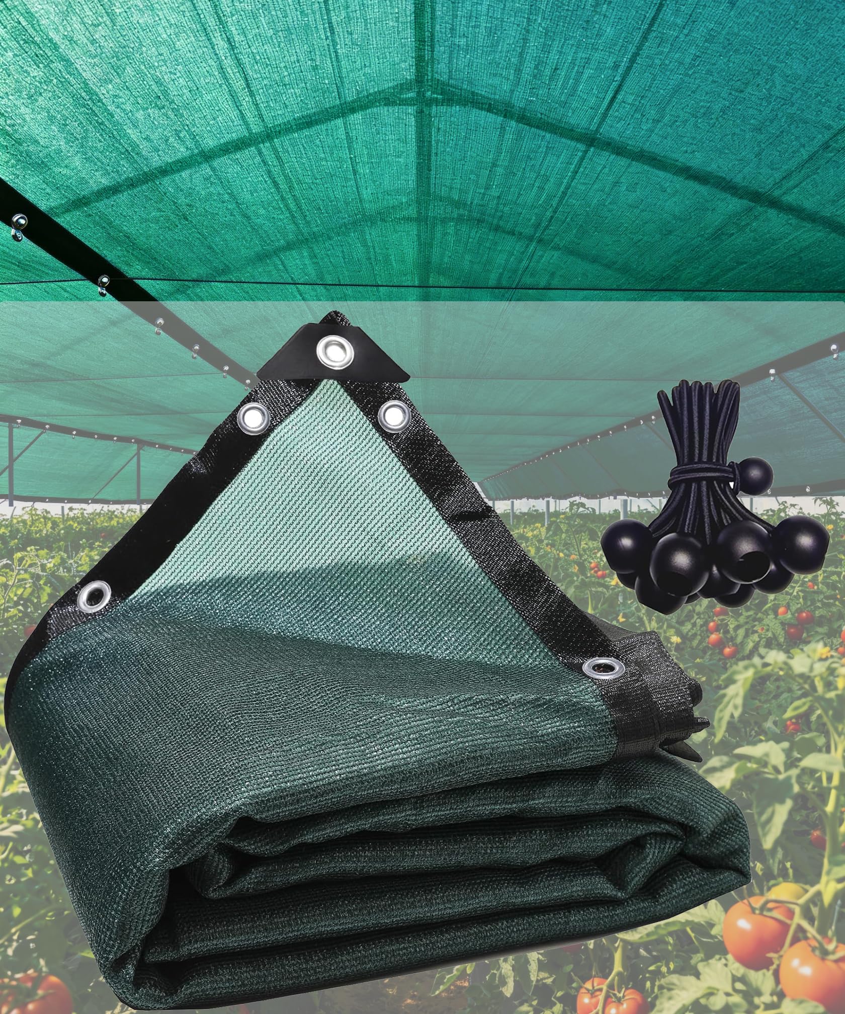rlsclngst 90% Green Shade Cloth, 3 x 4.9 m/10ft x 16ft High Density Fabric Shade Sun Shade Cloth Shade Mesh Canopy Taped Edge with Grommets for Garden Patio, Vegetables, Chicken Coops and Plants Cover