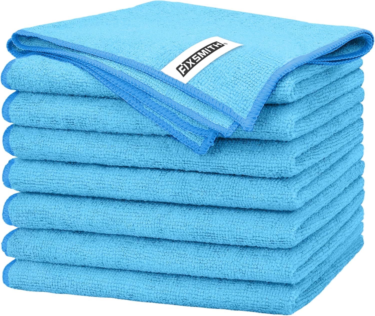 Product image of FIXSMITH Blue Microfiber Cleaning Cloth -Pack of 8, Highly Absorbent Cleaning Rags, 16"X12" All Purpose Cleaning Towels for Housekeeping, Kitchen, Car, Lint Free and Reusable Microfiber Towels