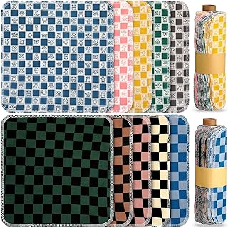 50 Pcs Reusable Paper Towels Paperless Towels Reusable Cotton Cloths Reusable Toilet Paper Absorbent Washable Paper Towels with Roll Kitchen Dishcloth for Kitchen Paperless Dishcloths (Trendy)