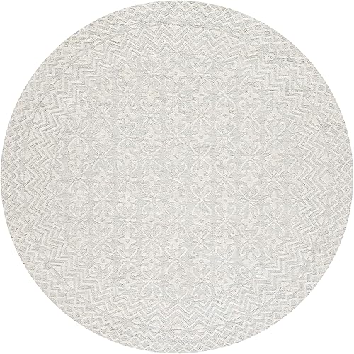 Miniatura 28 de SAFAVIEH Blossom Collection BLM114F - Alfombra de lana prémium hecha a mano de 8 x 10 pies, gris/marfil