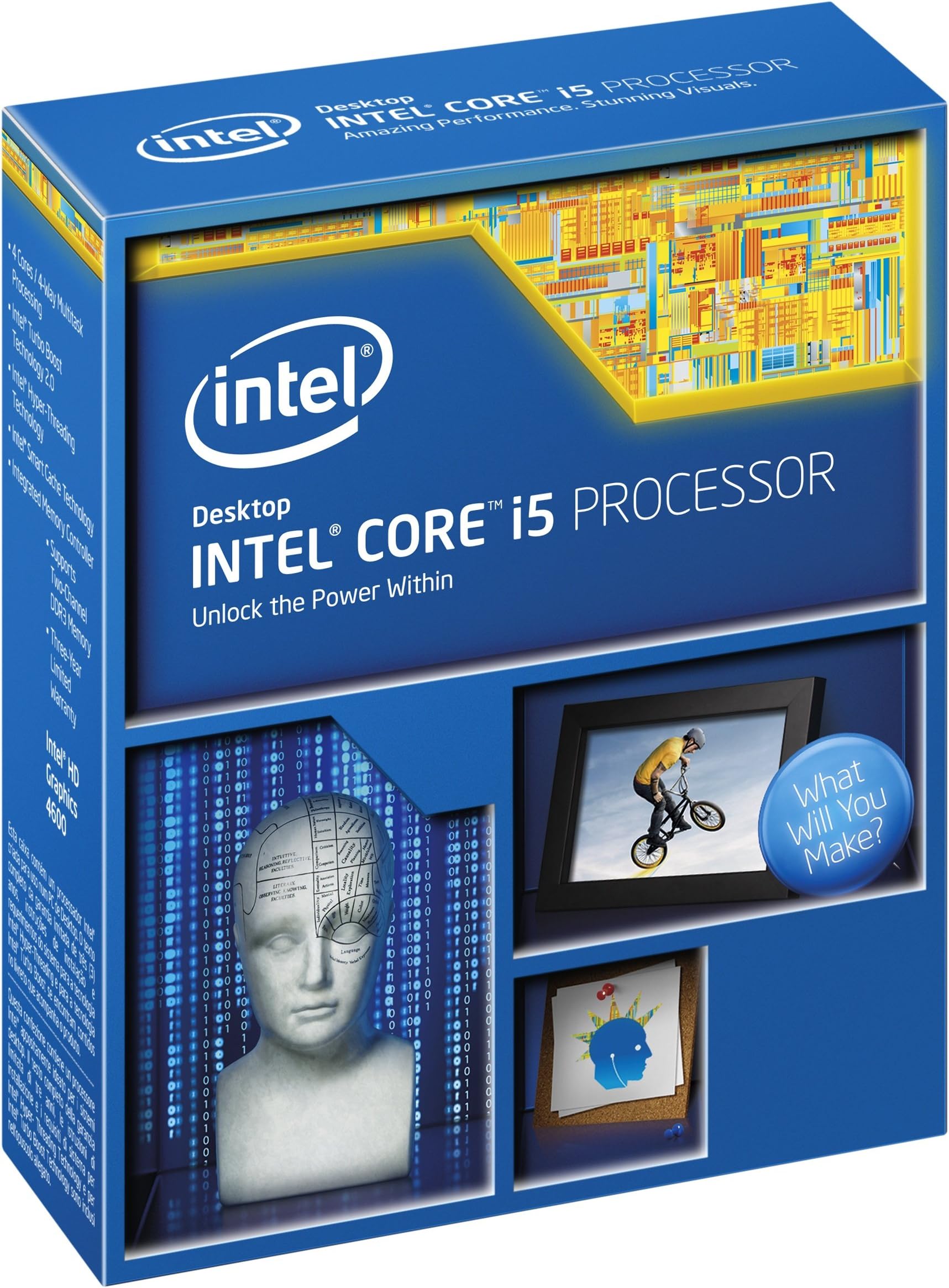 Intel Core i5 4670K CPU (3.4GHz, 4 Core, 4 Threads, 6MB Cache, LGA12C Socket, Box)