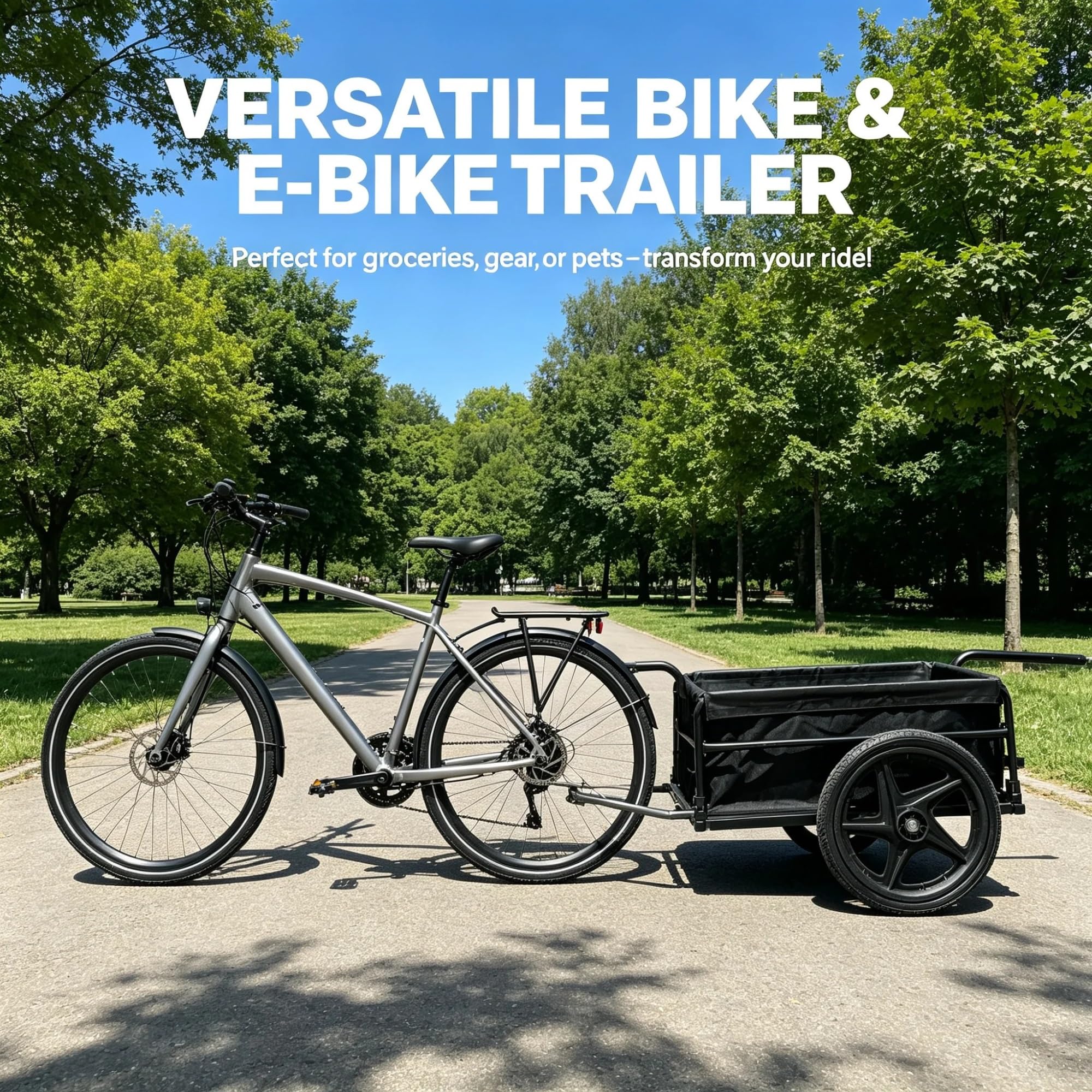 Remorque de Chargement à Roue Unique Tout‑Terrain – Transporteur Lourd pour Vélos Électriques avec Suspension