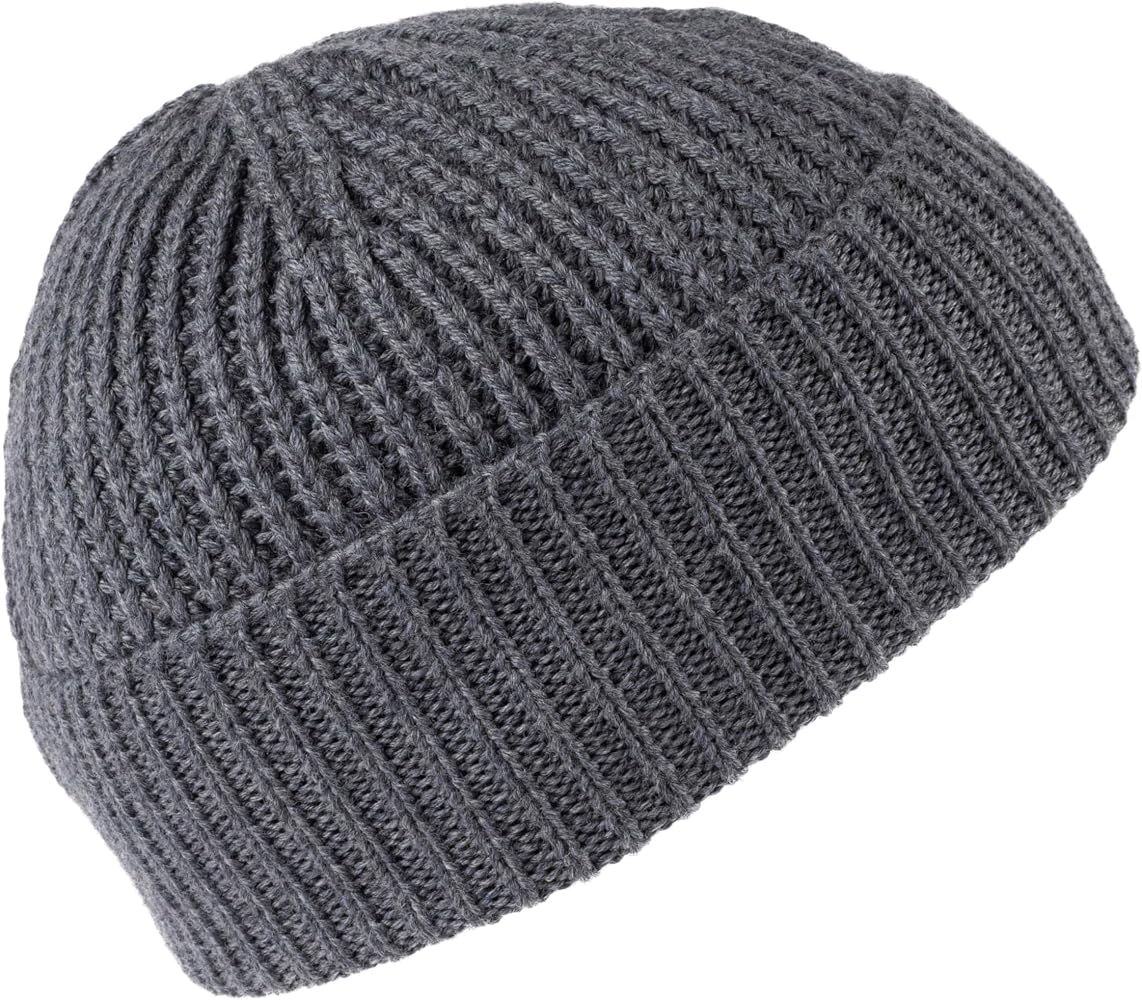 Bonnet Côtelé 100% Laine Mérinos Extra Fine Fabriqué En Italie - Chapeau D'Hiver Unisexe Doux Et Chaud Taille Unique