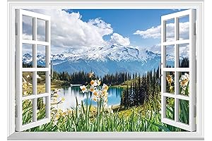 FLFK Window Wall Decal: Transform Your Space with a Serene Faux Window Vista