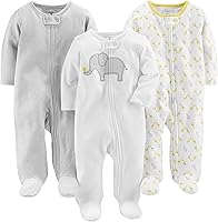 Vista 1 de Simple Joys by Carter's Baby Girls' Cotton Footed Sleep and Play, Pack of 3