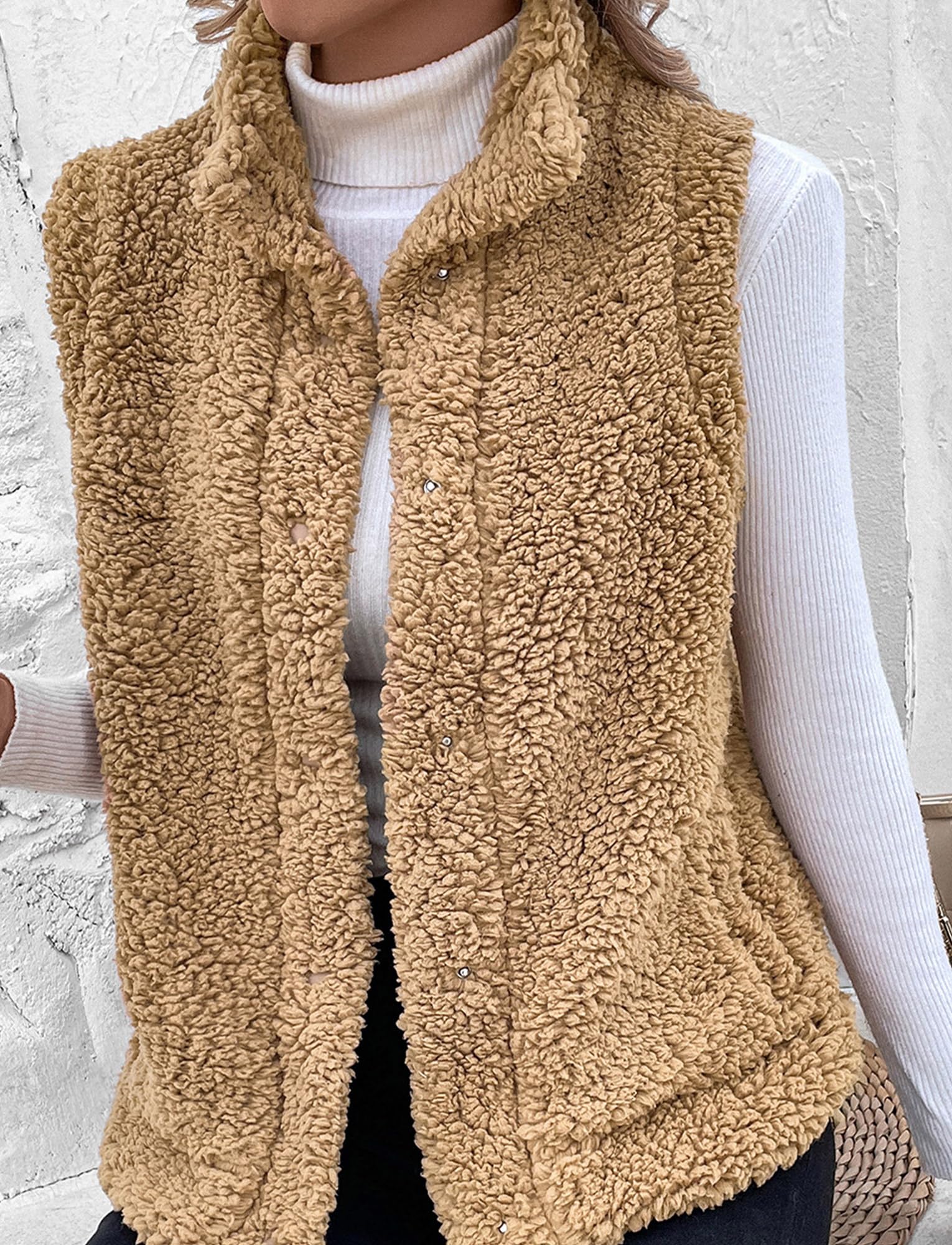 Maeau - Giacca in Pile da Donna Gilet Donna in Pile Smanicato Senza Maniche Giacca Elegante Invernale Sportivo per Autunno e Inverno