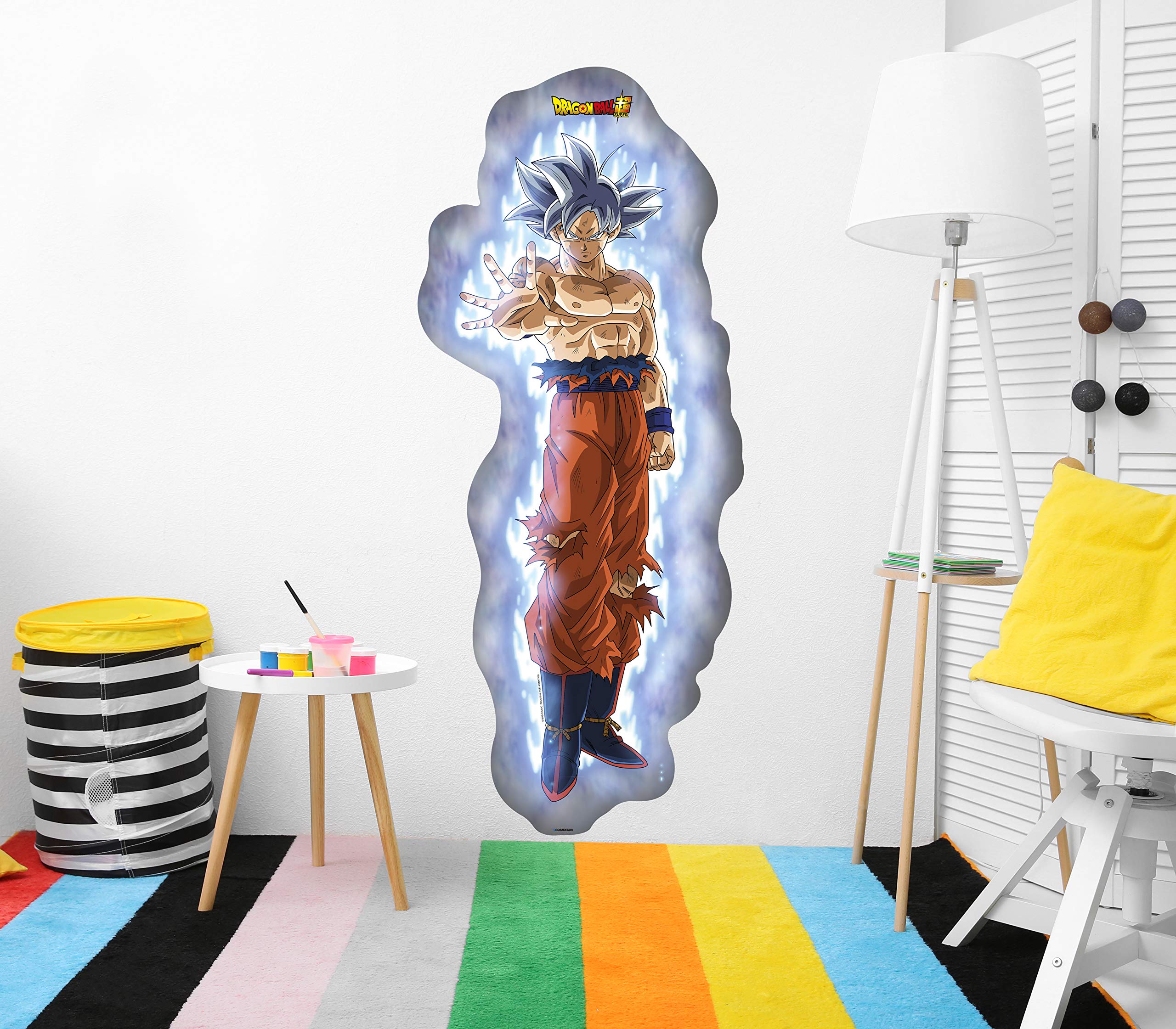Vinyle mural taille réelle Dragon Ball Super Goku Super Sayan Produit officiel – Plusieurs dimensions – Vinyle pour murs – Produit original – Vinyle adhésif mural – Décoration maison – DBS 55x130cm