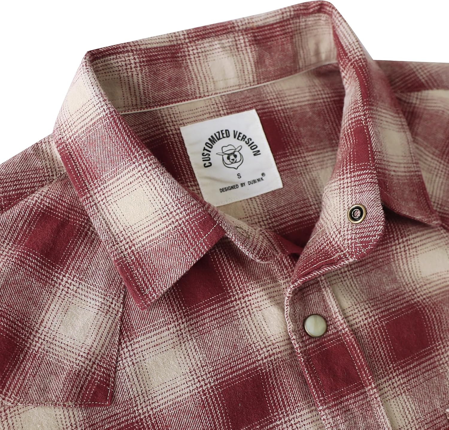 Dubinik® 6.3 oz Flannel Shirt for Men Long Sleeve Casual Cozy Snap Button Western Plaid Shirts Soft Pure Cotton - Image 5