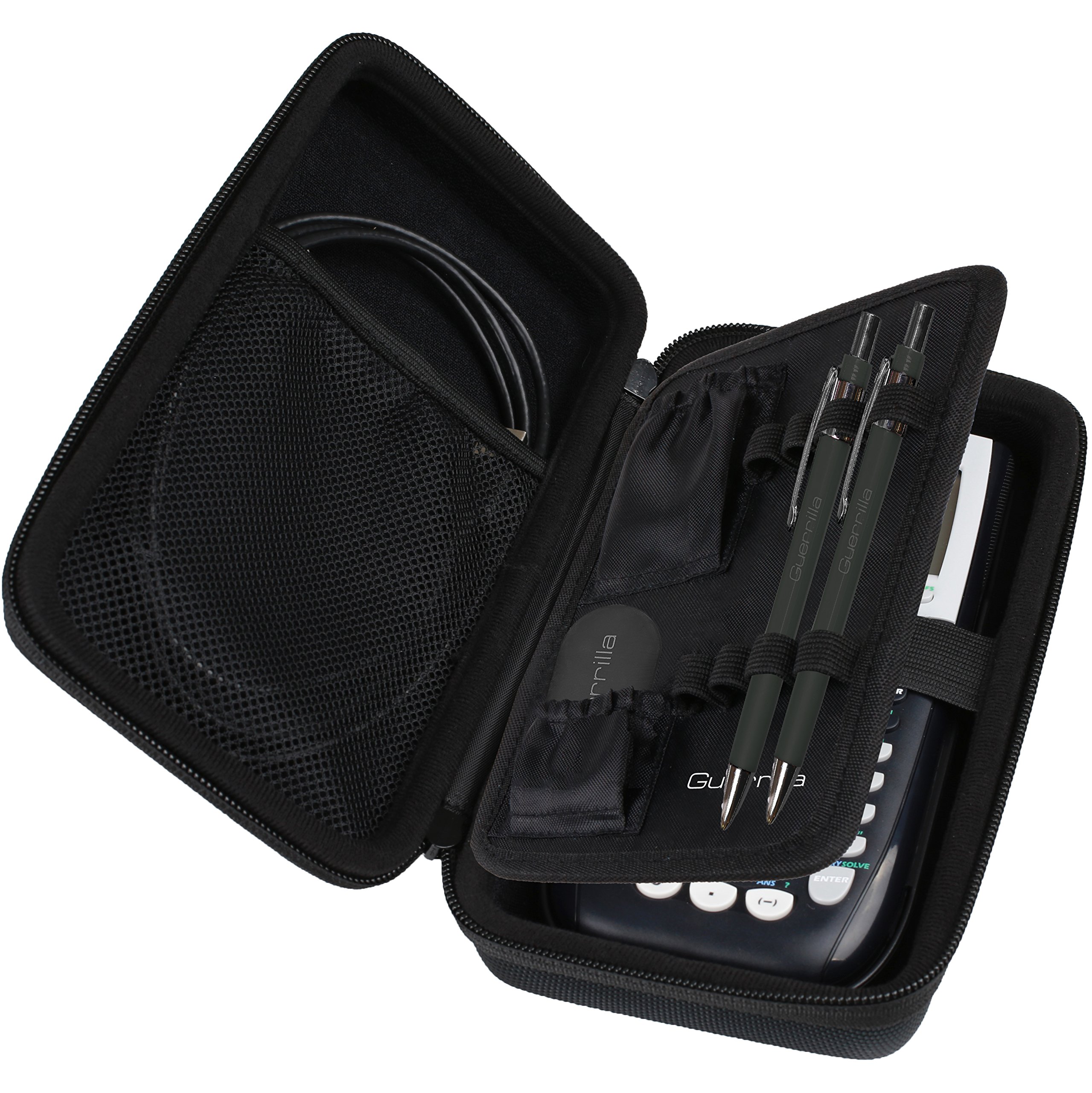 Guerrilla Étui de Transport Rigide pour calculatrices Graphiques TI-83 Plus, TI-84 Plus, TI-84 Plus Color Edition, TI-89 Titanium, TI-Nspire CX&CX Cas, HP50G + kit d'accessoires pour Calculatrice