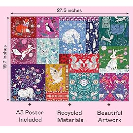 Elena Essex Christmas Puzzle - Winter Patchwork, Puzzles for Adults 1000 Pieces, Jigsaw Puzzles, Winter Animal Thanksgiving Christmas Holidays 1000 Piece Puzzle, Size 20x28 inches