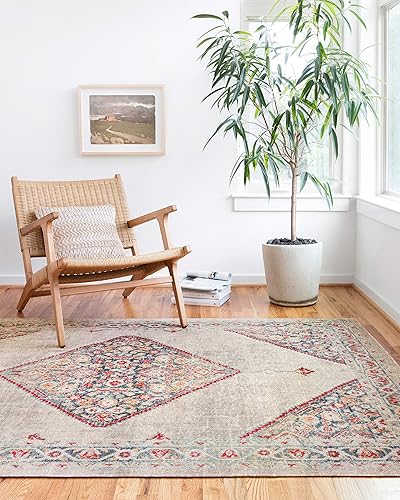 Loloi II Nour Collection NU-04 - Alfombra de área de transición de 6 pies y 5 pulgadas x 8 pies y 8 pulgadas