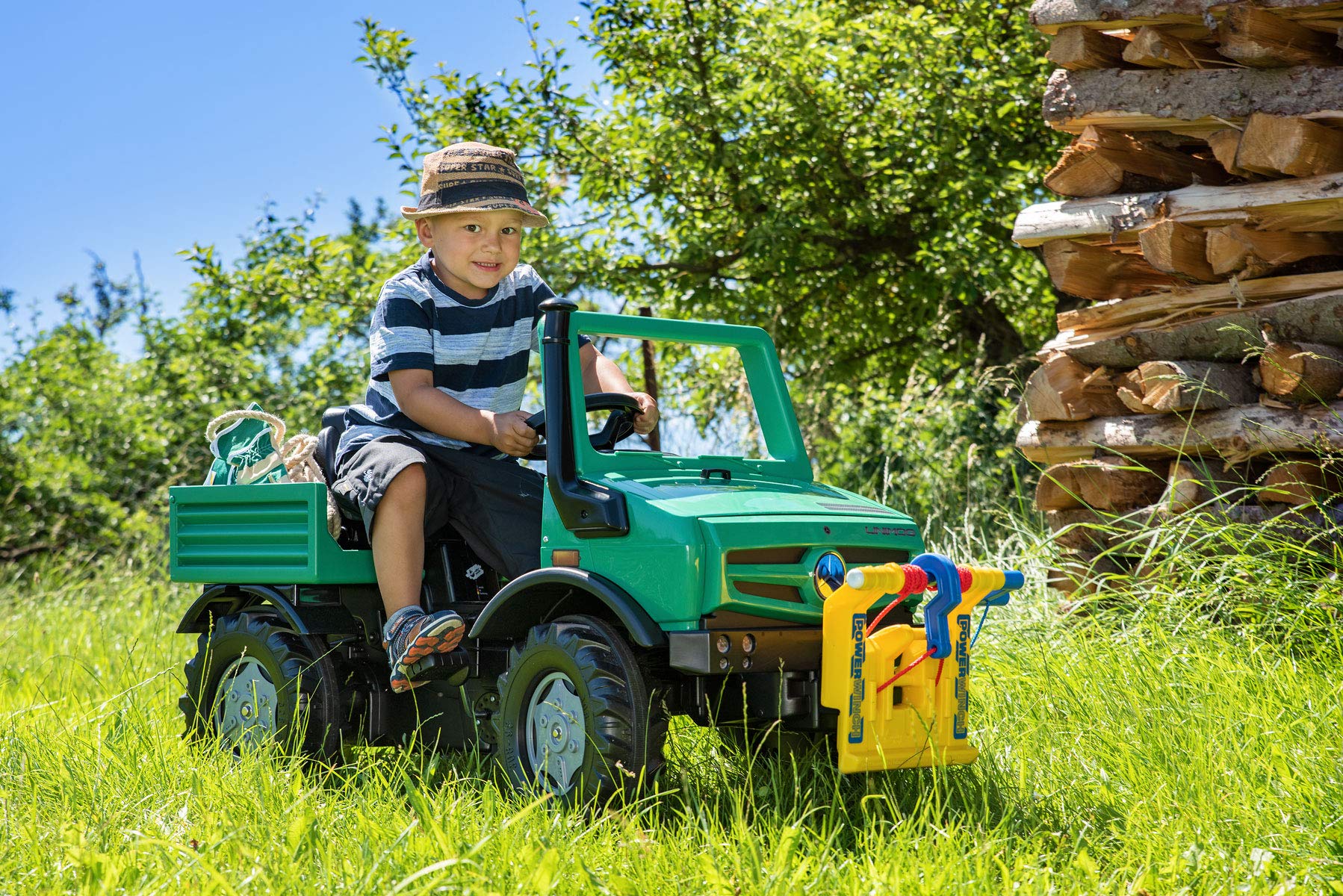 ROLLY TOYS- Mercedes-Benz Auto RollyUnimog Forst Edition 2020 (unimog, Veicolo a Pedale), incl. RollyPowerwinch, Sedile Regolabile, Pneumatici silenziosi, Singolo, Colore Verde Menta, Grande, 038244