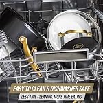 Blue Diamond Gold 10 Piece Cookware Pots and Pans Set, Induction Suitable, Diamond Infused PFAS-Free Ceramic Nonstick, Durable, Metal Utensil Safe, Dishwasher Safe, Gold Handle, Black