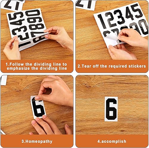 Miniatura 3 de 100 calcomanías reflectantes para números de buzón, calcomanías reflectantes autoadhesivas de letras mayúsculas, calcomanías de números de buzón,