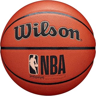 Wilson NBA Forge Basketball - Official Size 7 Indoor/Outdoor Ball, Pure Feel Cover, Brown 29.5"