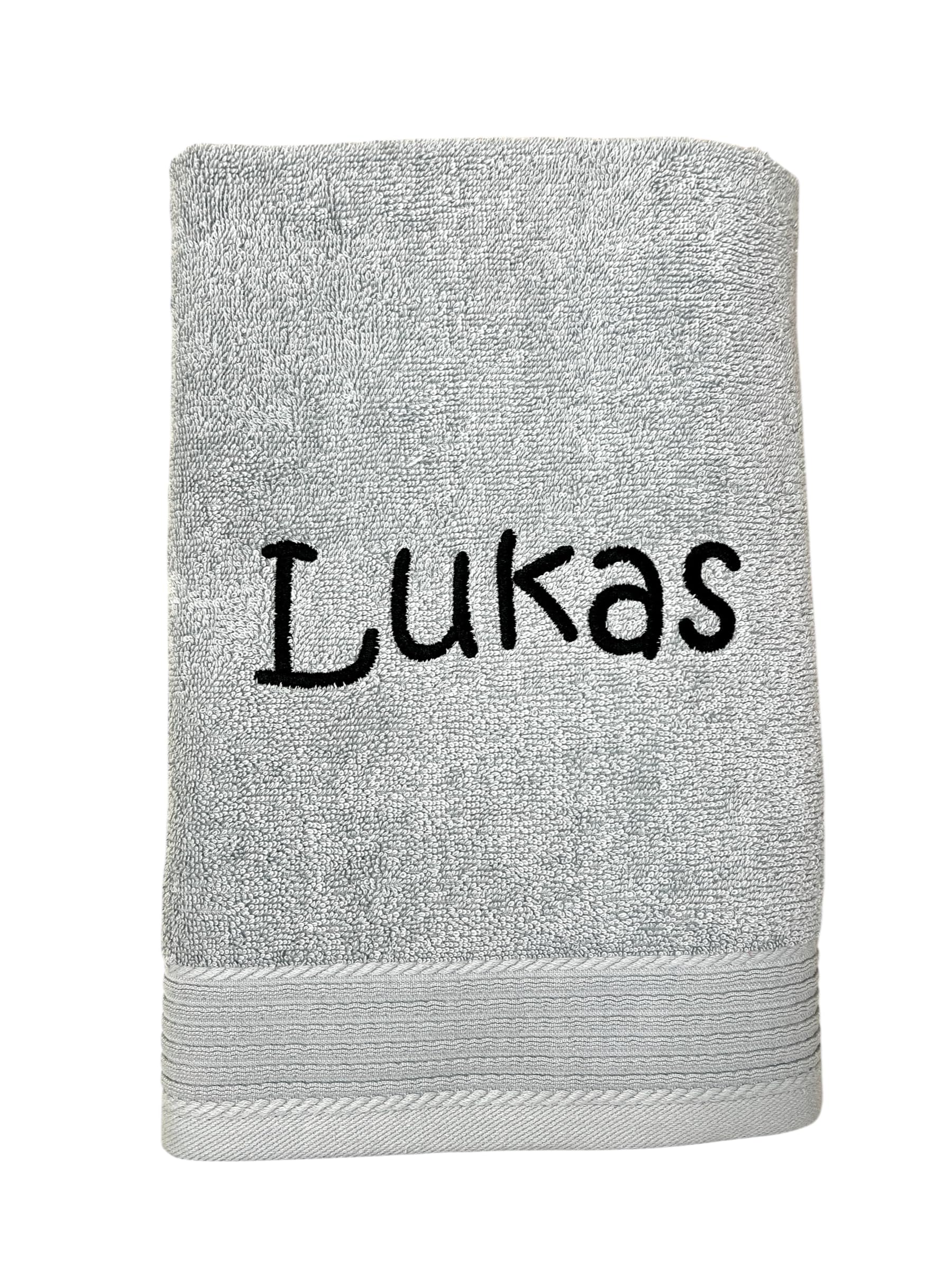 Generisch Personalisiertes Saunahandtuch mit Name, 100x180 cm, Stickerei, 450 g/m², Baumwolle