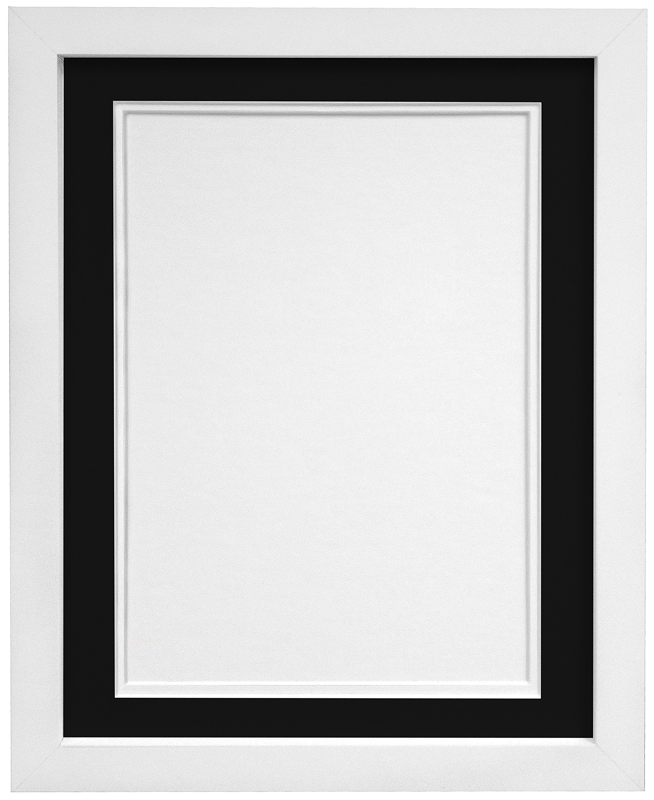 H7 White Picture Photo Frame With White and Black Double Mount 24 x 18 Image Size 18 x 12 Inch (Plastic Glass) - 3