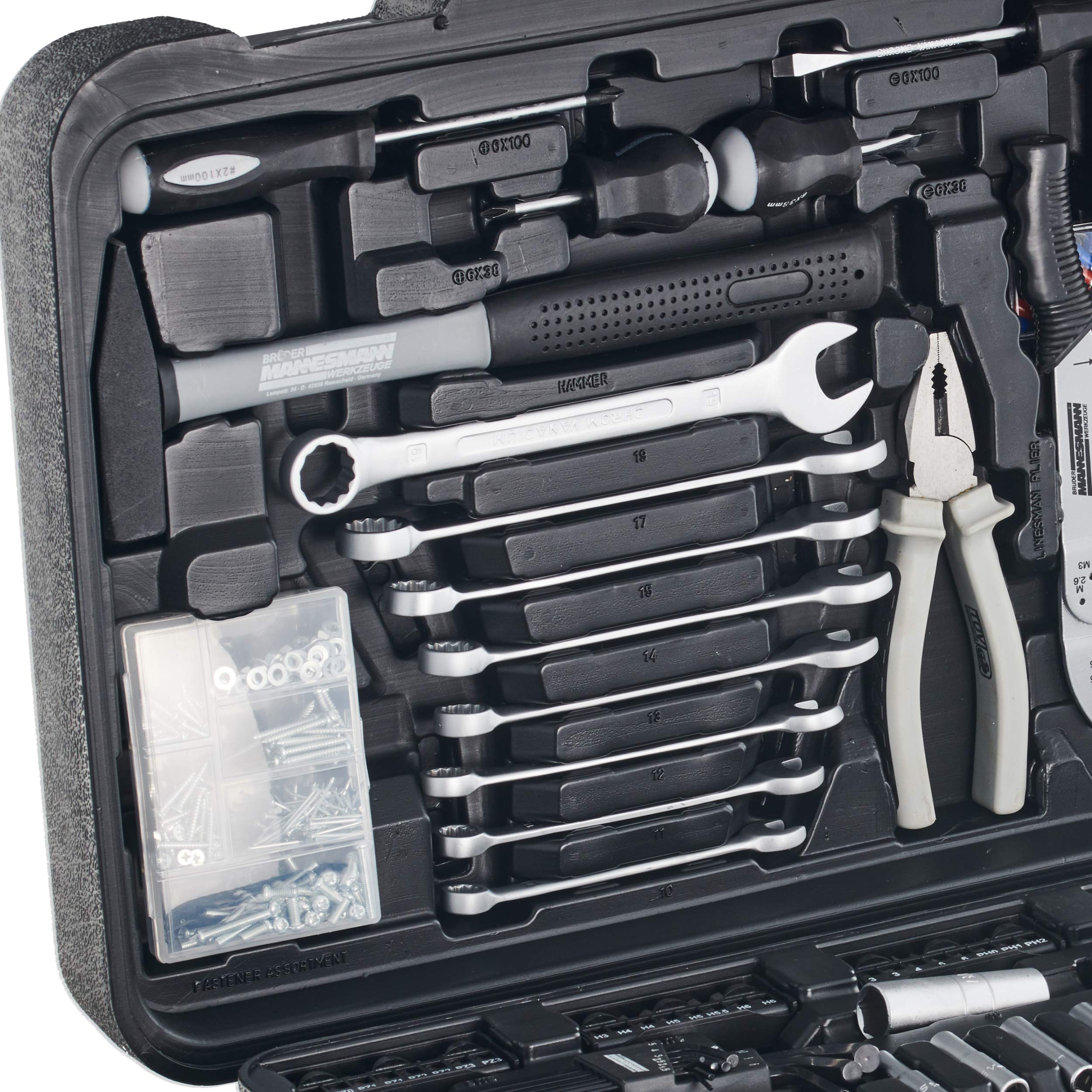 Mannesmann - M29070 – Valigetta porta attrezzi con ruote, 122 pz.