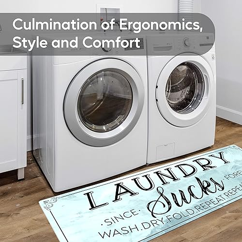 Miniatura 2 de Tapeera Alfombra de lavandería  20 x 59 pulgadas con respaldo de goma antideslizante para lavandería tapete de lavandería de granja decoración de