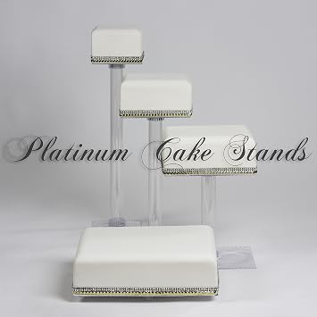 4 Tier Cascade Wedding Cake and Cupcake Stand Square SQ415