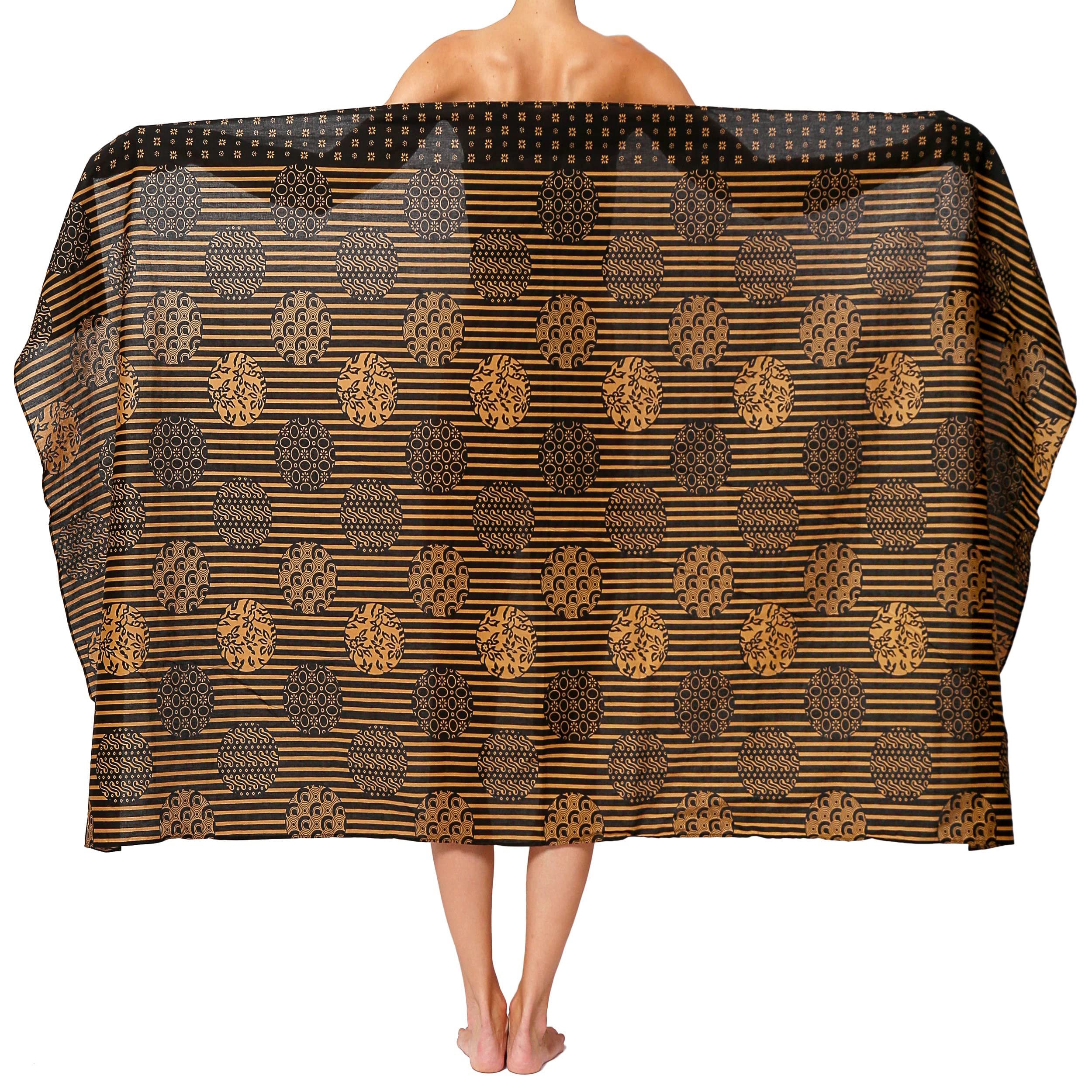 Großer 200 cm x 100cm Sarong Pareo Baumwolle Strandtuch Damen Herren Wickelrock Strand - Handtuch Blickdicht Wickeltuch Handtuchkleid Wickelkleid Handarbeit Fair Trade Herstellung Jawa Batik