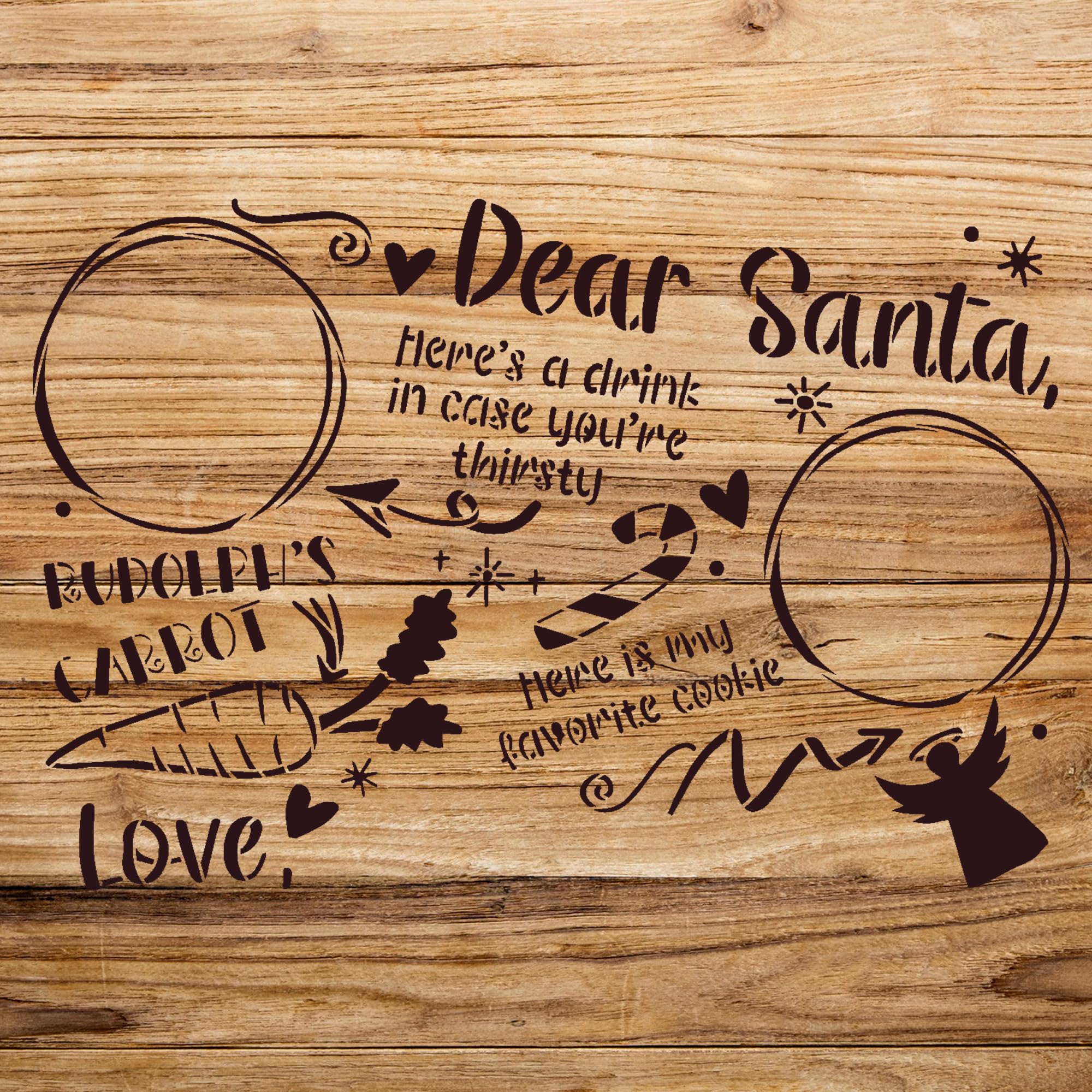 Angel Stencil Pattern for Serving Trays and Crafts, Reusable Mylar Template, Ideal for DIY Christmas Decor and Holiday Projects - Size A3 (16.5