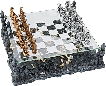 15 Dragon 3D Chess Set, Bronze & Silver Color, 2 Players