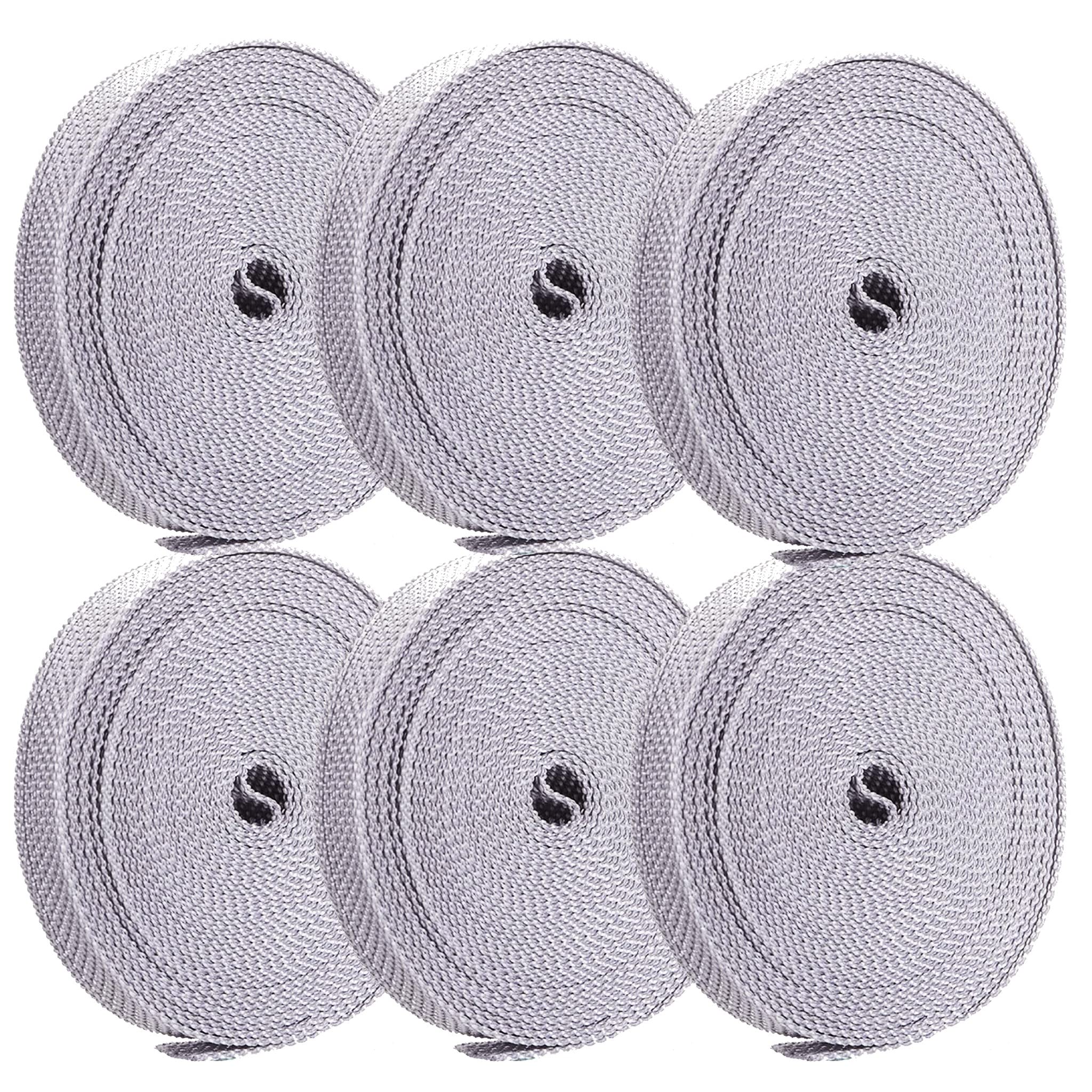 Bricoloco.com Ruban de store à installer sur les bobines de collecte - Sangle pour stores en nylon (6, Gris 22 mm)