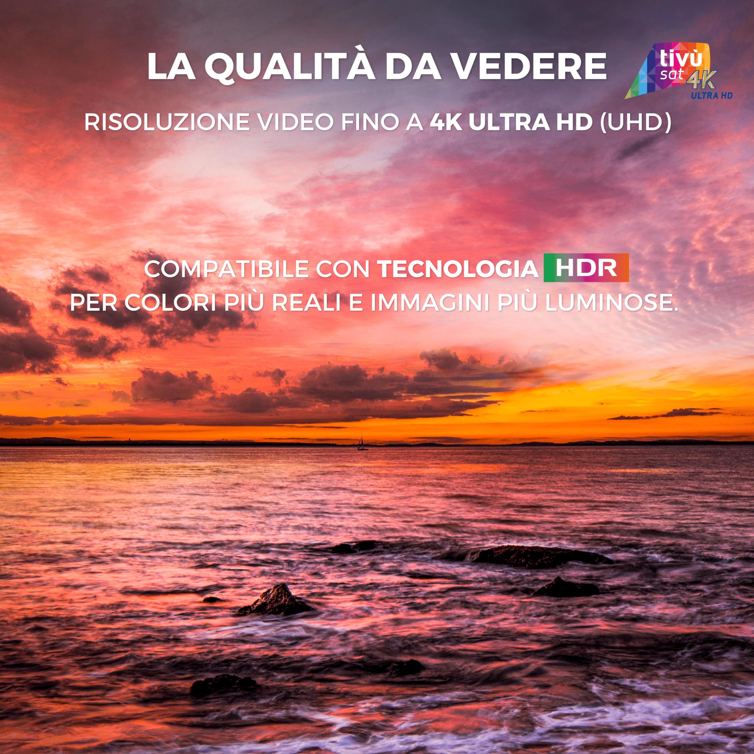 DIGIQUEST Decoder tivùsat Combo 4K Q80 | Récepteur Satellite HbbTV, Double Tuner | Fonction d'enregistrement activable | Mediaplayer, télécommande 2 en 1 | Smartcard tivùsat Incluse | Noir