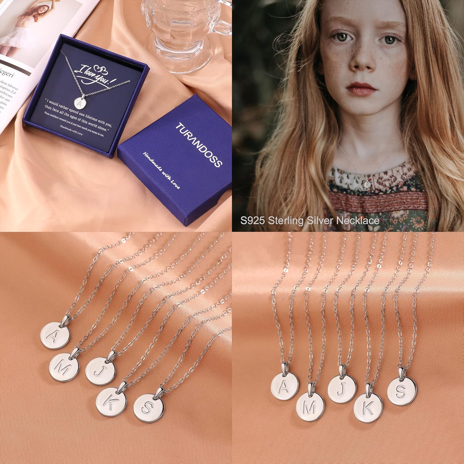 S925 Sterling Silver Disc Initial Necklaces for Women, Hypoallergenic Round Disc Initial Pendant Letter Initial Pendant S925 Sterling Silver Initial Necklace for Women Jewelry Gifts - Image 5