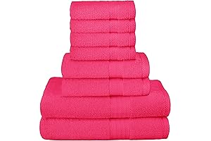 GLAMBURG Ultra Soft Hot Pink Hand Towels: Premium Pure Cotton Luxury for Everyday Use