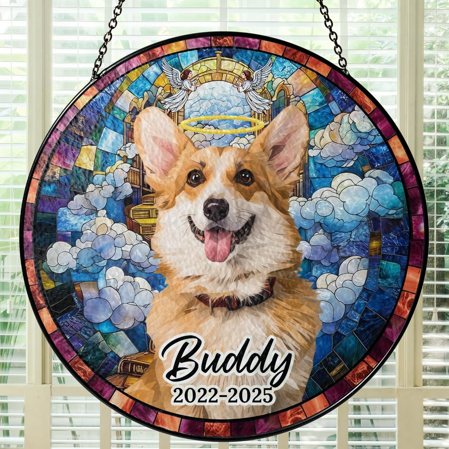 Personalized Pet Memorial Gifts for Dogs and Cats – Custom Pet Suncatcher Keepsake – Loss of Pet Sympathy Gift – Stained Glass Dog Memorial Ornament – Pet Remembrance Gift Gstl1003mp01c - Image 1 of 6