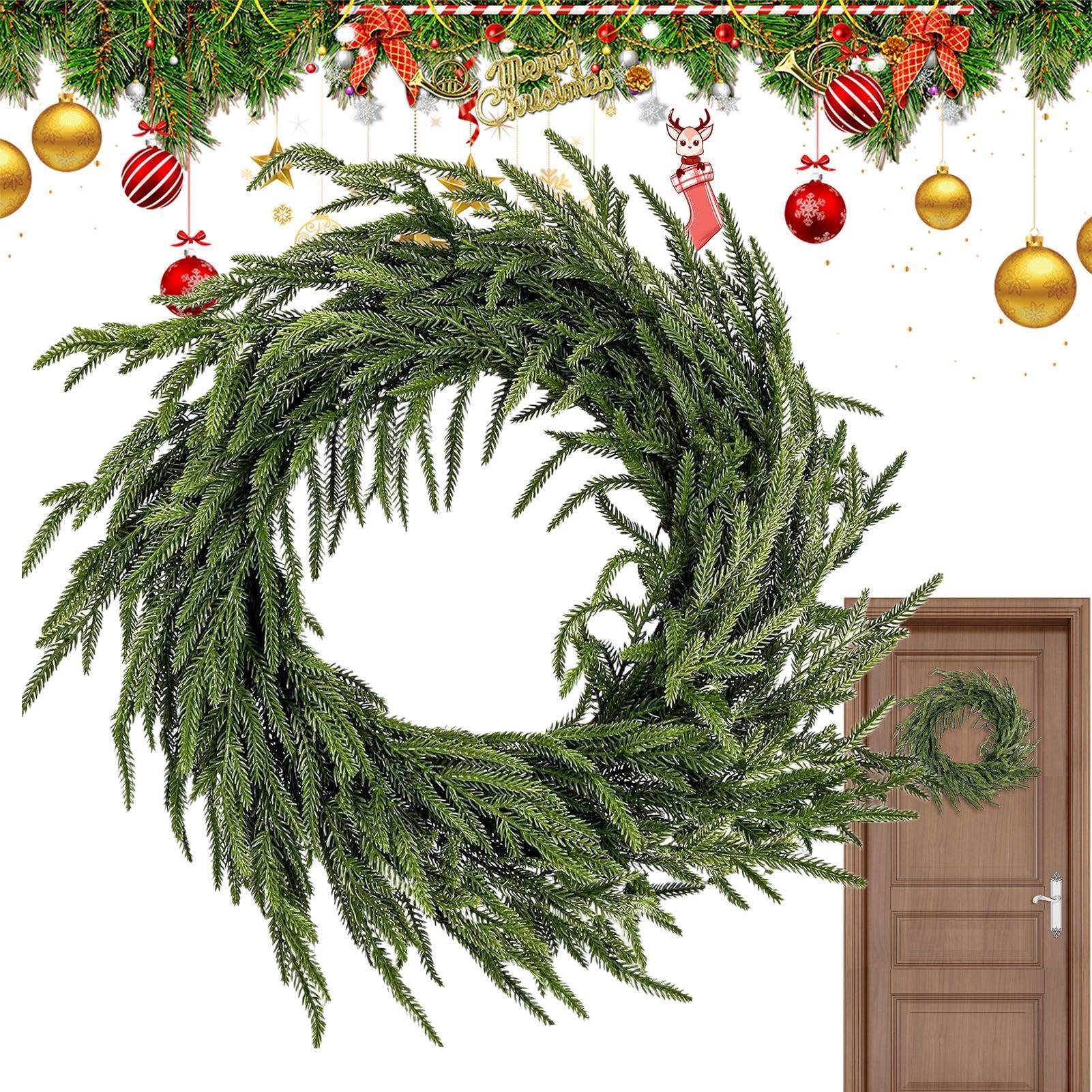 Décorations de Noël extérieures : sublimez votre entrée avec la couronne de pin Norfolk