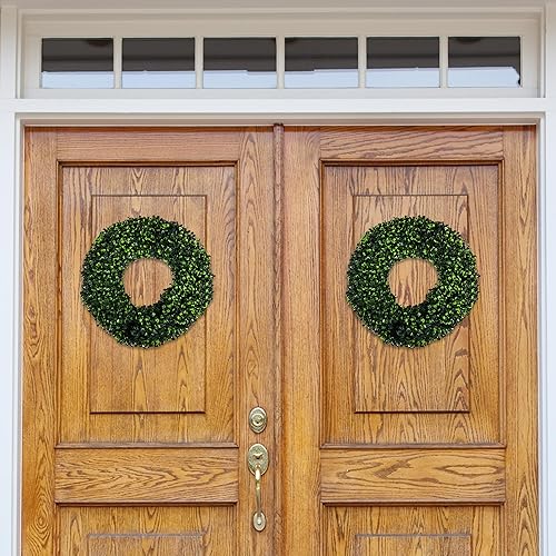 Miniatura 7 de Juego de 2 coronas artificiales de hedyotis de 15 pulgadas Pure Garden