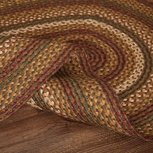 Miniatura 6 de VHC Brands Tea Cabin - Alfombra decorativa de yute rústico a rayas ovalada con almohadilla para decoración de suelo, 27 x 48 pulgadas