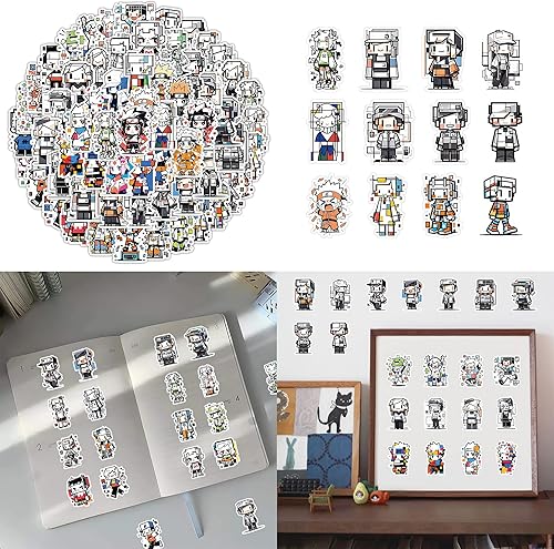 Miniatura 4 de 63 calcomanías de anime estilo píxel, estéticas, bonitas, paquete de calcomanías impermeables, calcomanías de anime para botellas de agua,