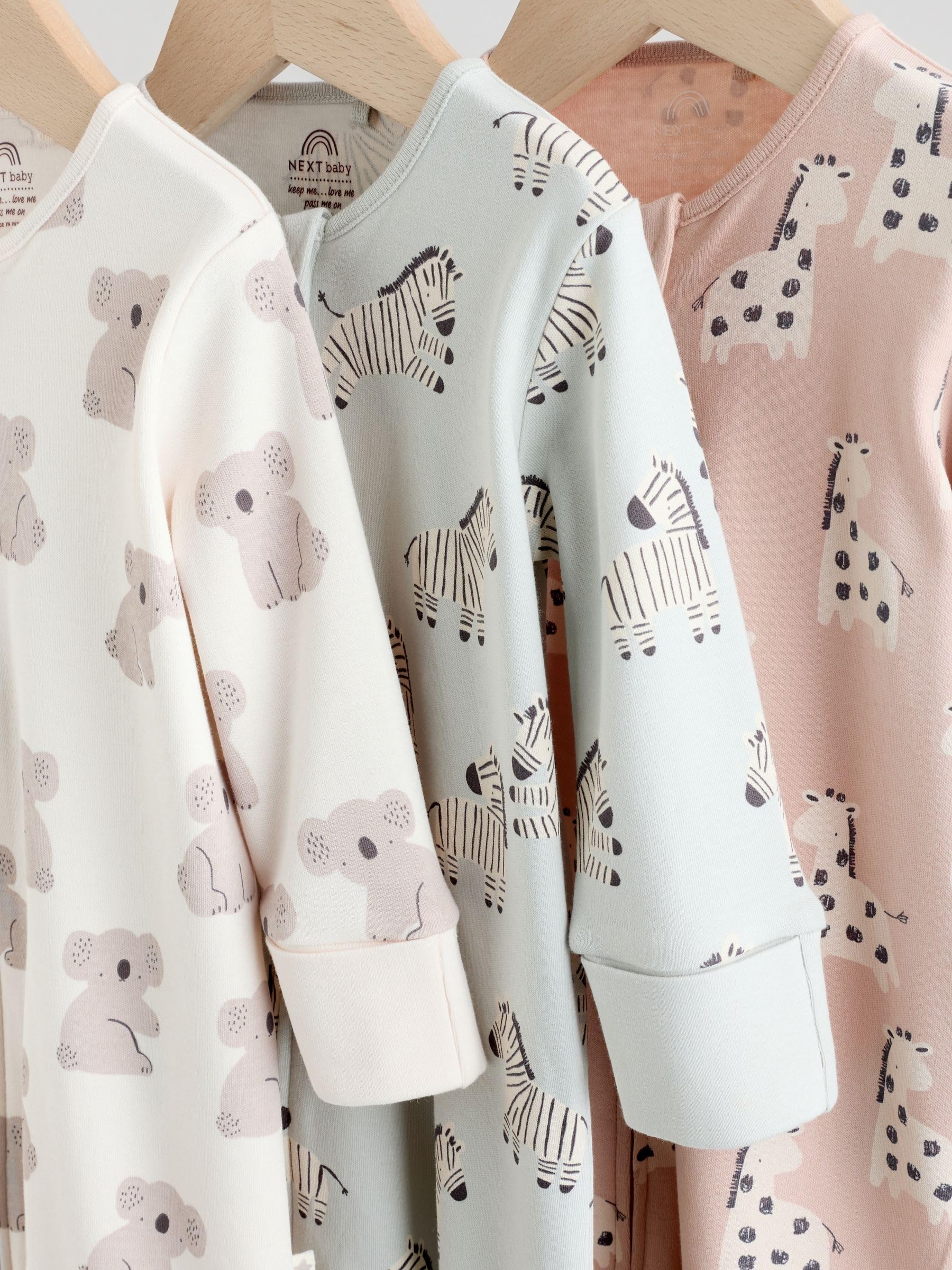 NEXT Unisex Bambino Confezione da 3 Tutine Senza Piedini per Bebè con Zip bidirezionale