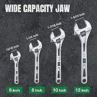 Vista 6 de SK Llave ajustable de 6 pulgadas, capacidad de mandíbula de 15/16", acero Cr-V, SAE y básculas métricas