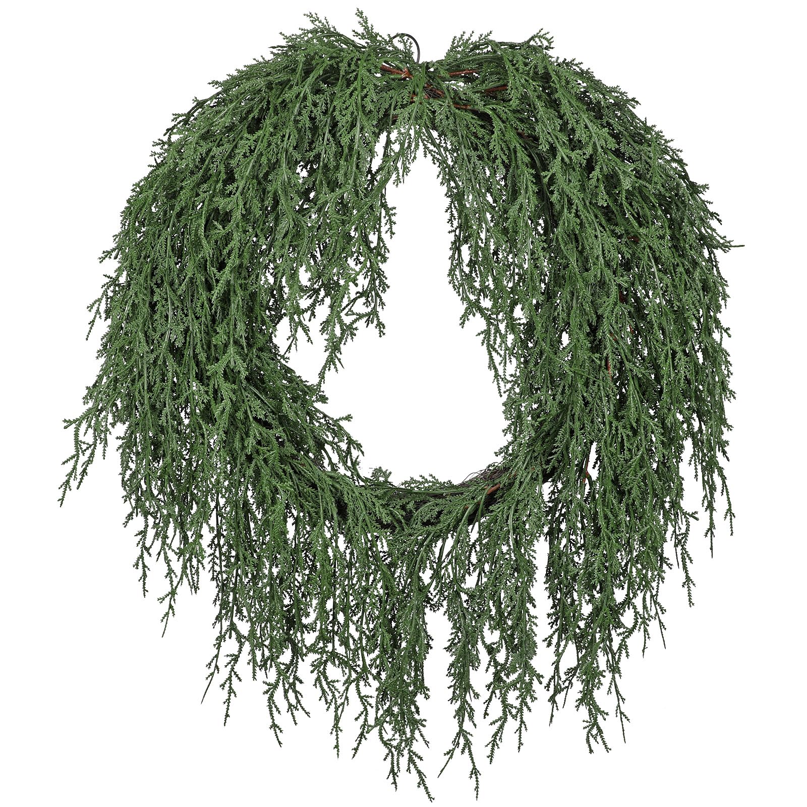 hollyone real touch cedar wreath 24 inch for front door droop faux cedar winter christmas wreaths window wreath artificial draping pine plant green large for mantle wall indoor outdoor xmas decoration