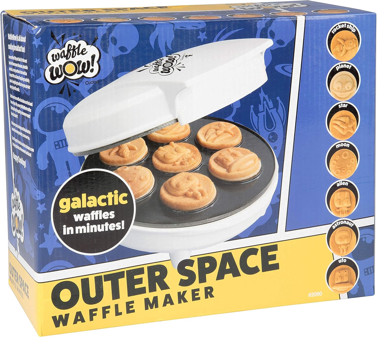 Waffle Wow! Waffle Maker Bundle - Mini Emojis, Outer Space and Dungeon Heroes, Non Stick Waffler Irons, Make Fun 3D Shaped Waffles or Pancakes