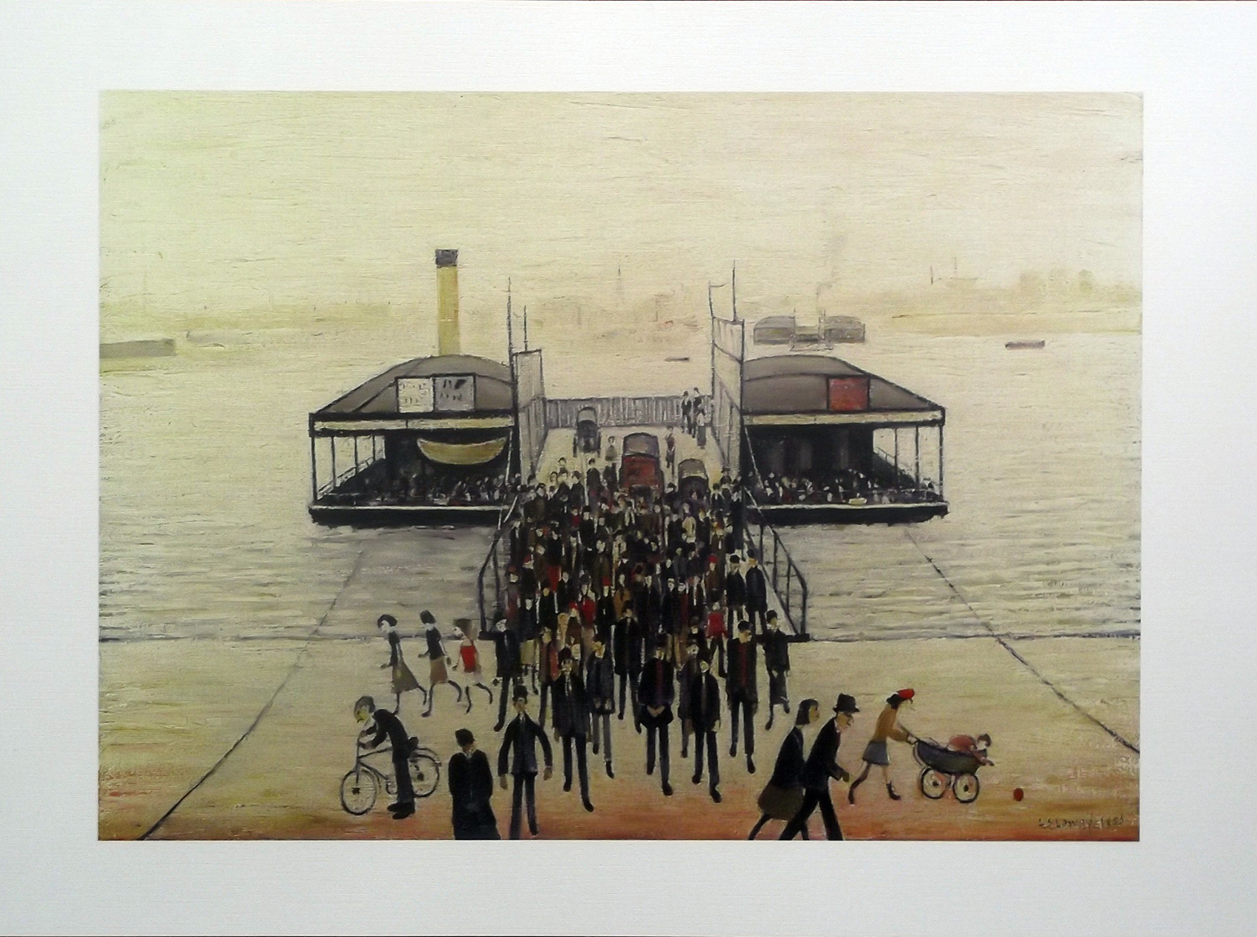 Stateoftheart-Uk Image Plus Border Authentic Uk Handcrafted L S Lowry Print - Floating Bridge Southampton - 14 X 10Inch