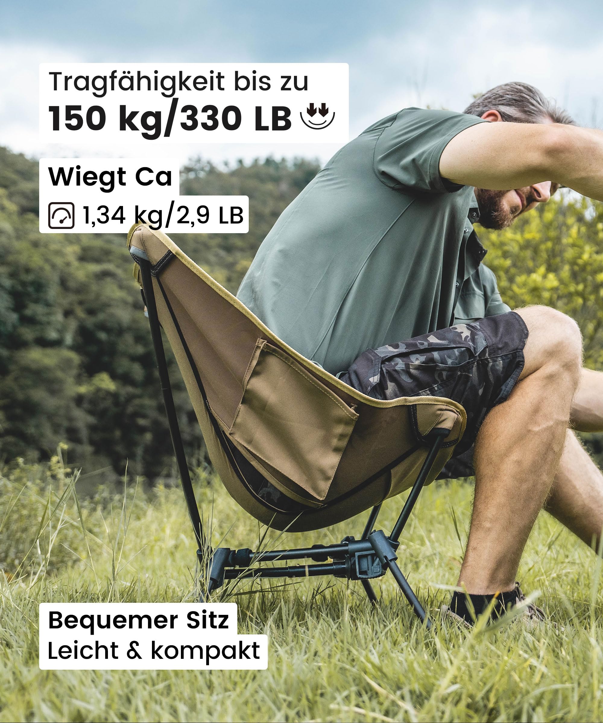 OneTigris Sedia da campeggio ZDY05-DE