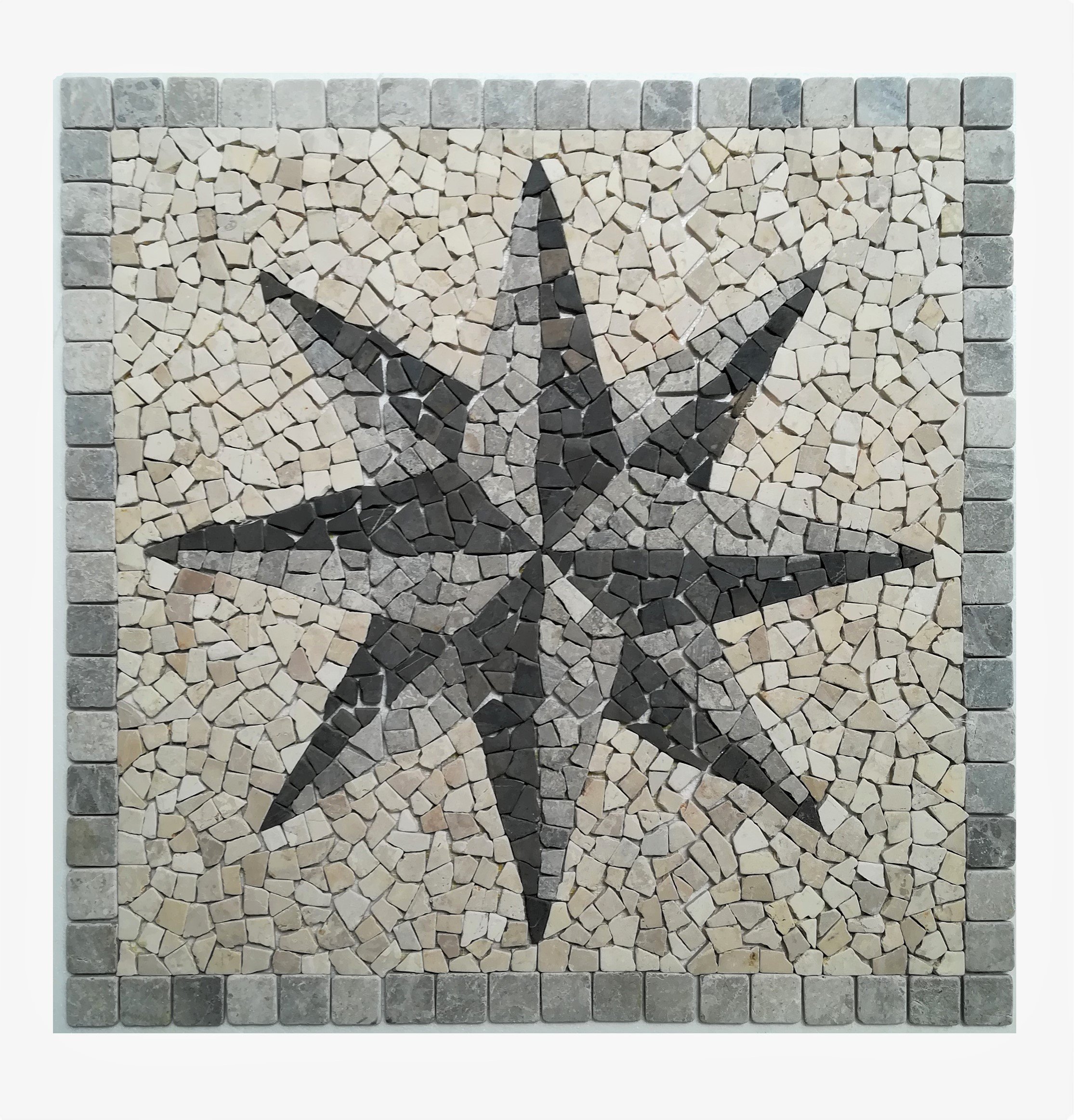 RO-007 Marmor Rosone Einleger Mosaikfliesen Fliesen Lager Verkauf Stein-Mosaik Herne NRW