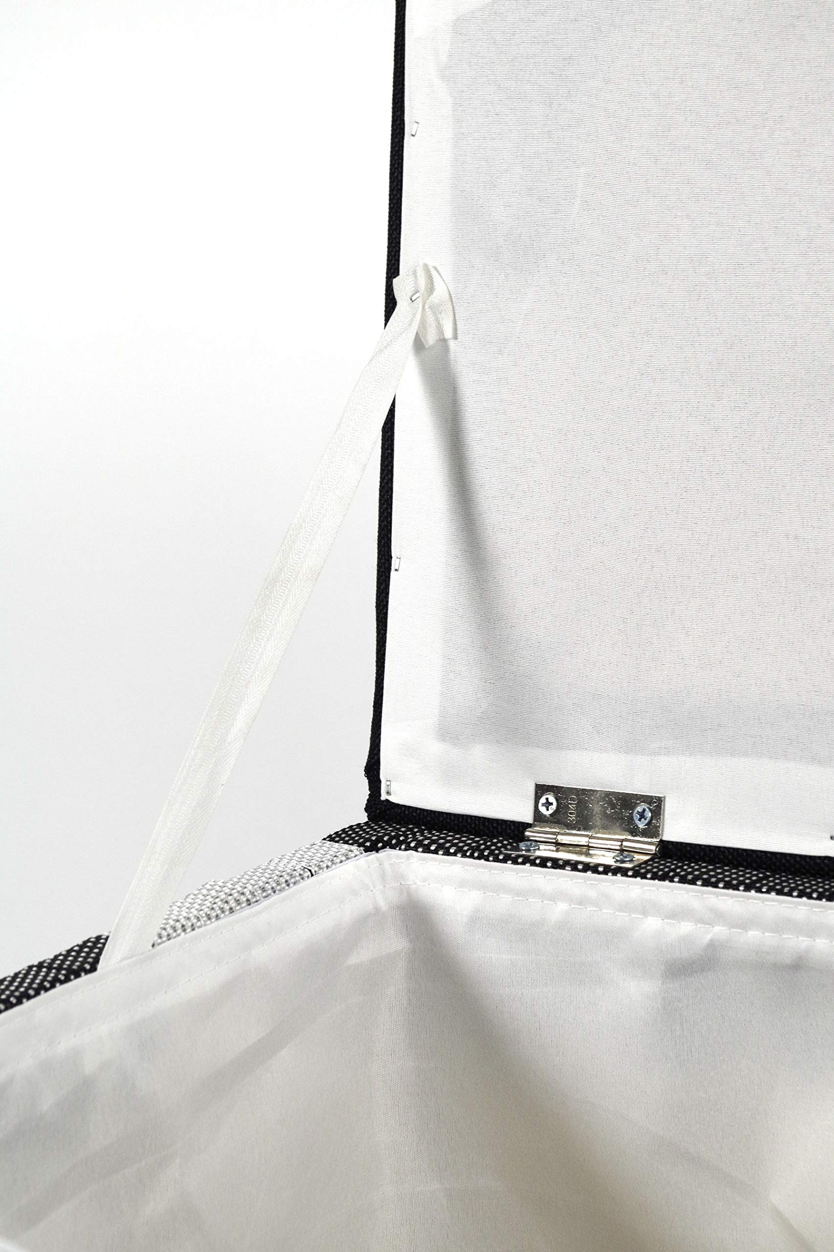 Produktbild von Kobolo Wäschekorb Aus Geflochtenem Nylon – Grau-weiß, 44x32x52 Cm – Mit Baumwollfutter, Handgefertigt