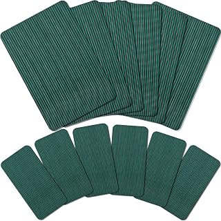 12 Pcs Pool Safety Cover Patch Kit Swimming Pool Cover Patch Repair Kit Self Adhesive Mesh Pool Cover Patch Green Pool Cover Saver Patch for Inground Safety Pool Cover, 12 x 8 Inch, 4 x 8 Inch