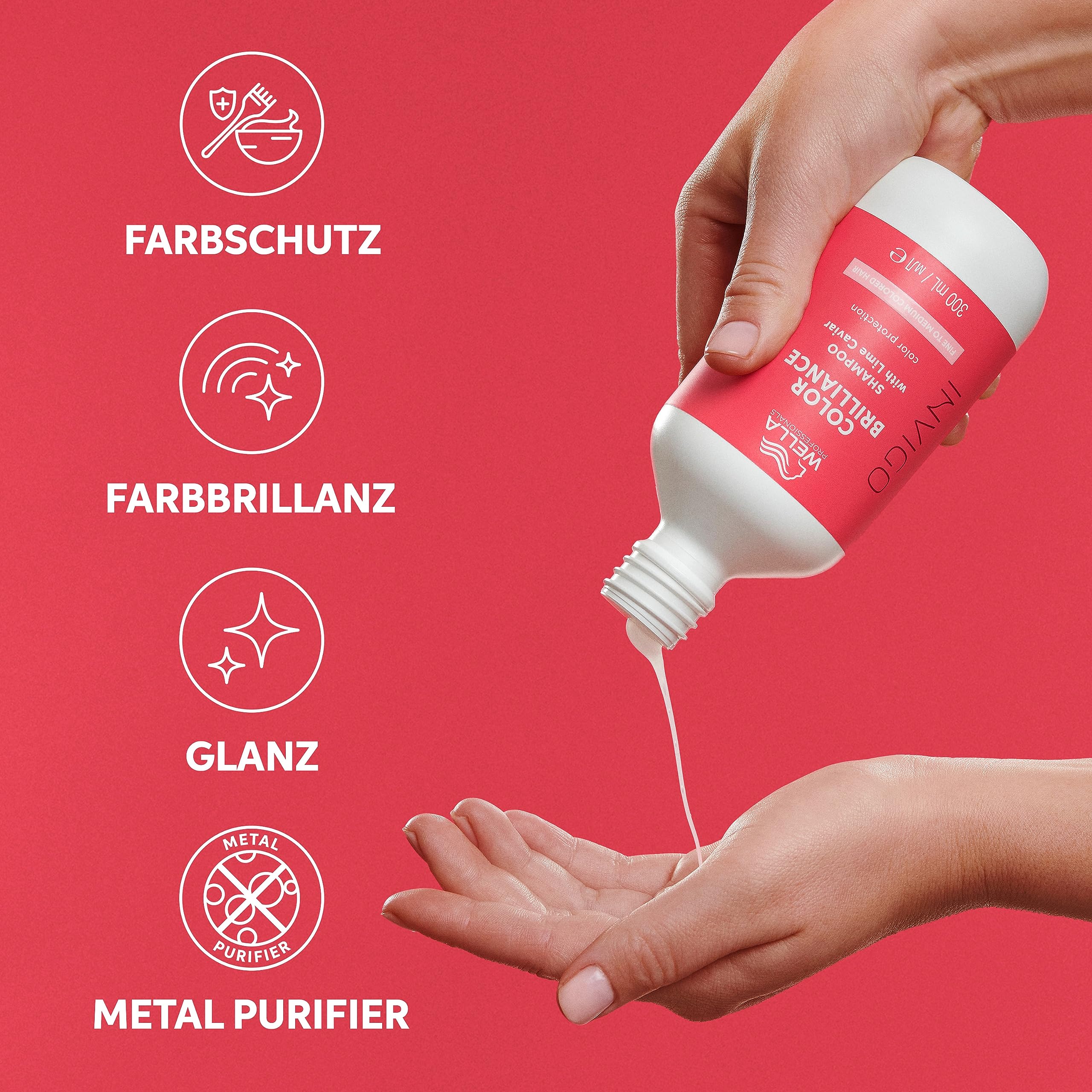 Wella Professionals Invigo Color Brilliance Shampoo Fine – Glanzshampoo für feines, gefärbtes Haar – milde Pflege mit Vitamin E & niedrigem pH-Wert – Farbschutz & strahlender Glanz