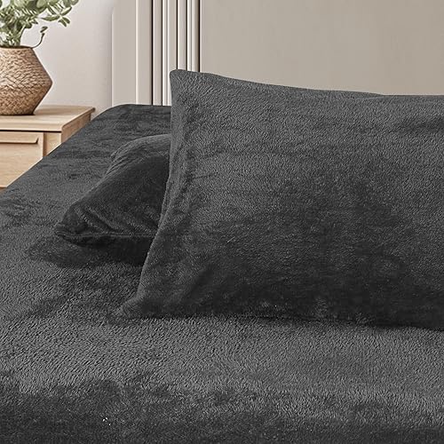 Marquess Sábana bajera de vellón ultrasuave y acogedora con bolsillos extra profundos, calidez acogedora de felpa, 1 sábana bajera de forro polar