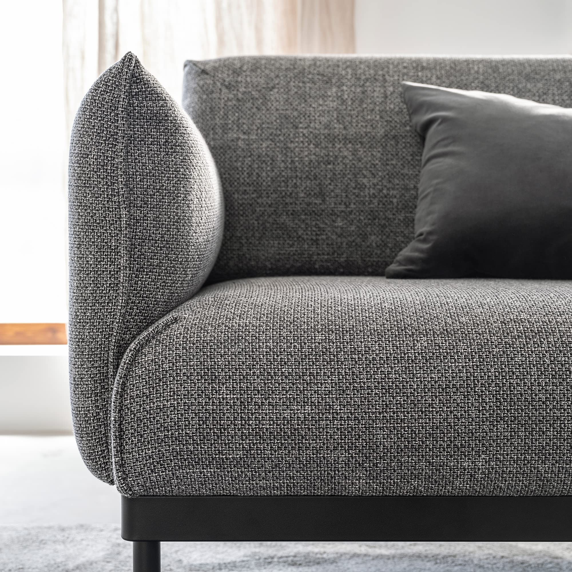 IKEAグレー ファブリック 3人掛けソファ Amazon｜IKEA ÄPPLARYD 3人掛けソファ Lejde グレー/ブラック