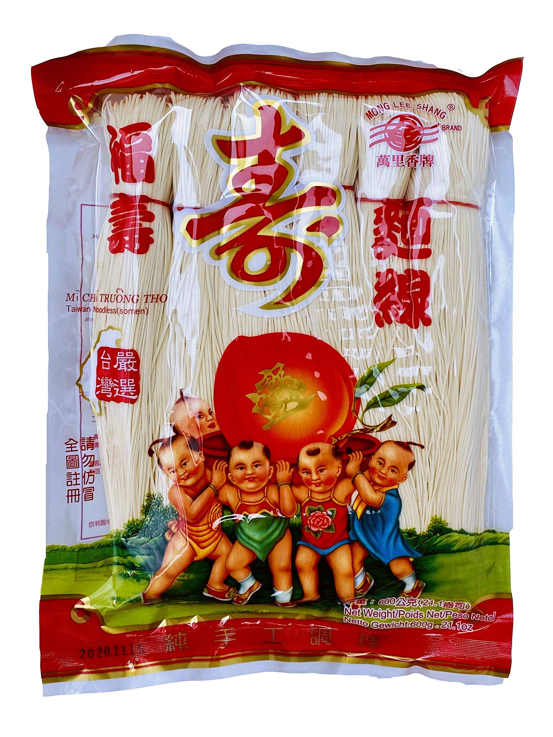 Taiwanese Fresh Somen Noodles, Soba Wheat Noodles, Thin Ramen Noodles, Pack of 6 Bundles, 6 Servings